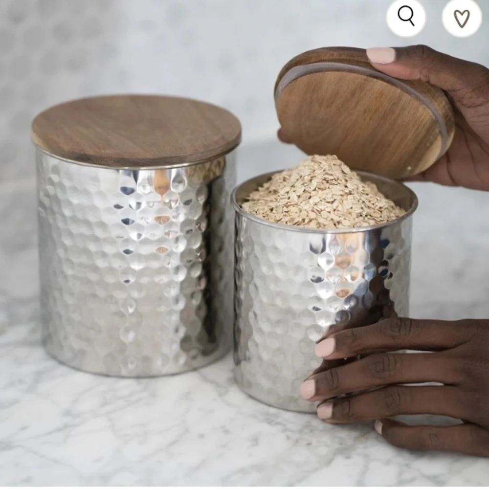 NEW Uncommon James Set of 2 Silver Canisters